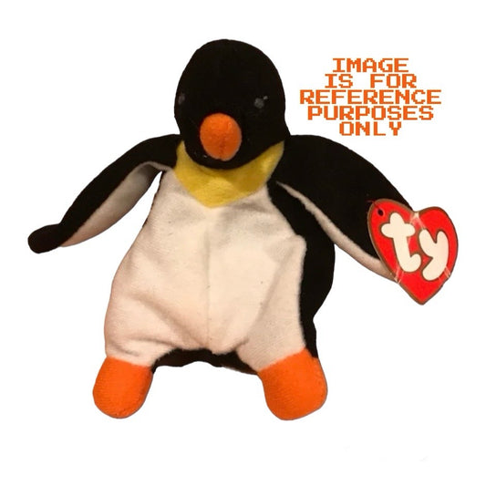 Teenie Beanie Babies Waddle the Penguin McDonald's Happy Meal bean bag plush toy animal (1998) bagged