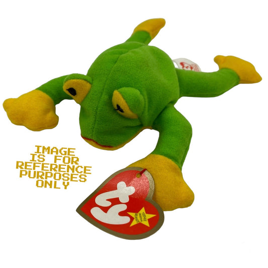 Teenie Beanie Babies Smoochy the Frog McDonald's Happy Meal bean bag plush toy animal (1999) bagged