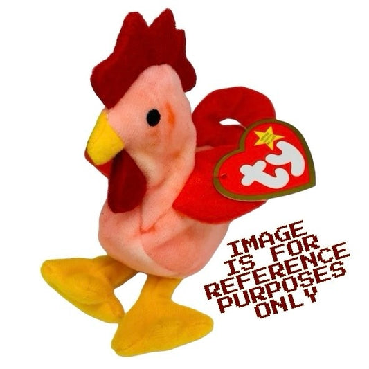 Teenie Beanie Babies Strut the Rooster McDonald's Happy Meal bean bag plush toy animal (1999) bagged