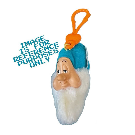 Snow White and the Seven Dwarfs Sleepy McDonald's Happy Meal plush toy clip on keychain (2001) bagged