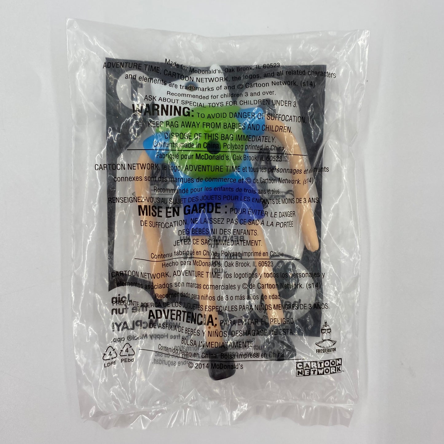 Adventure Time Bendable Finn McDonald's Happy Meal toy (2014) bagged