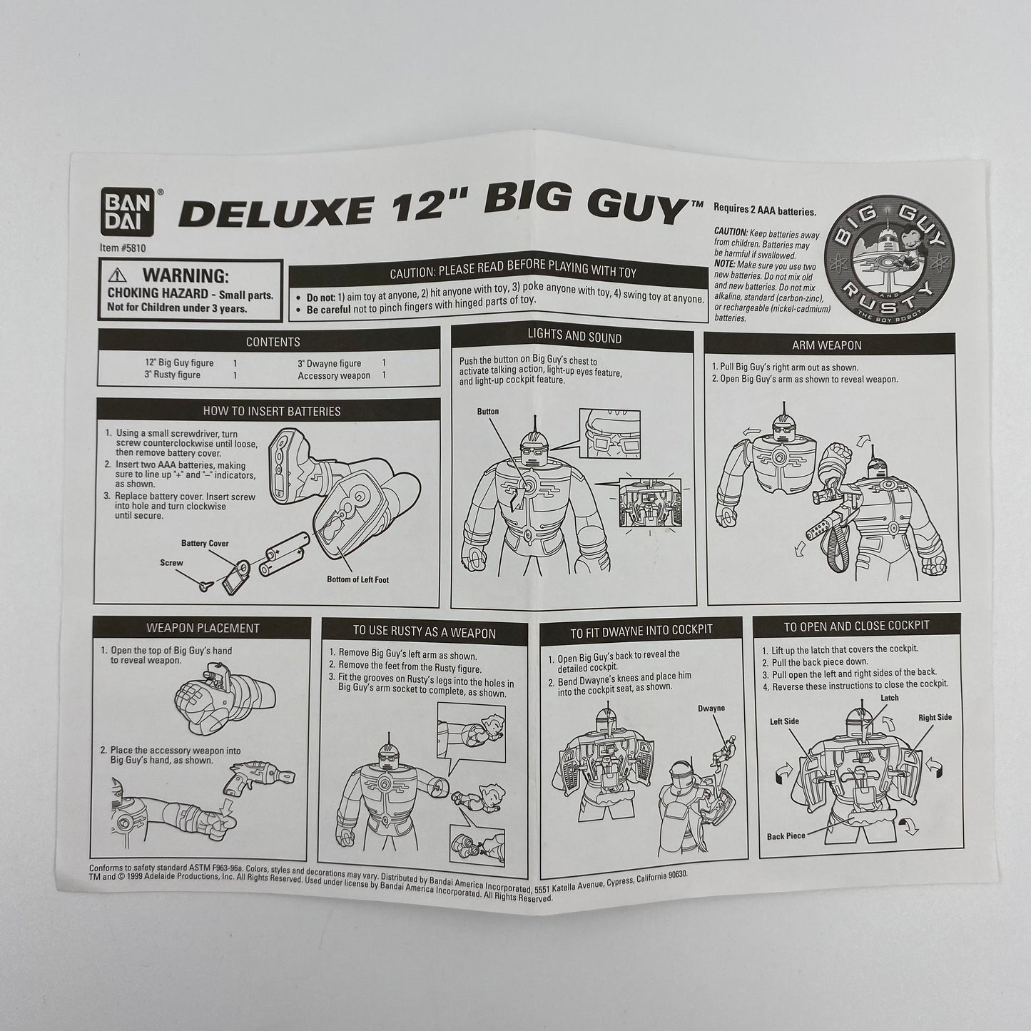 Big Guy and Rusty the Boy Robot Deluxe Big Guy boxed action figure set (1999) Bandai