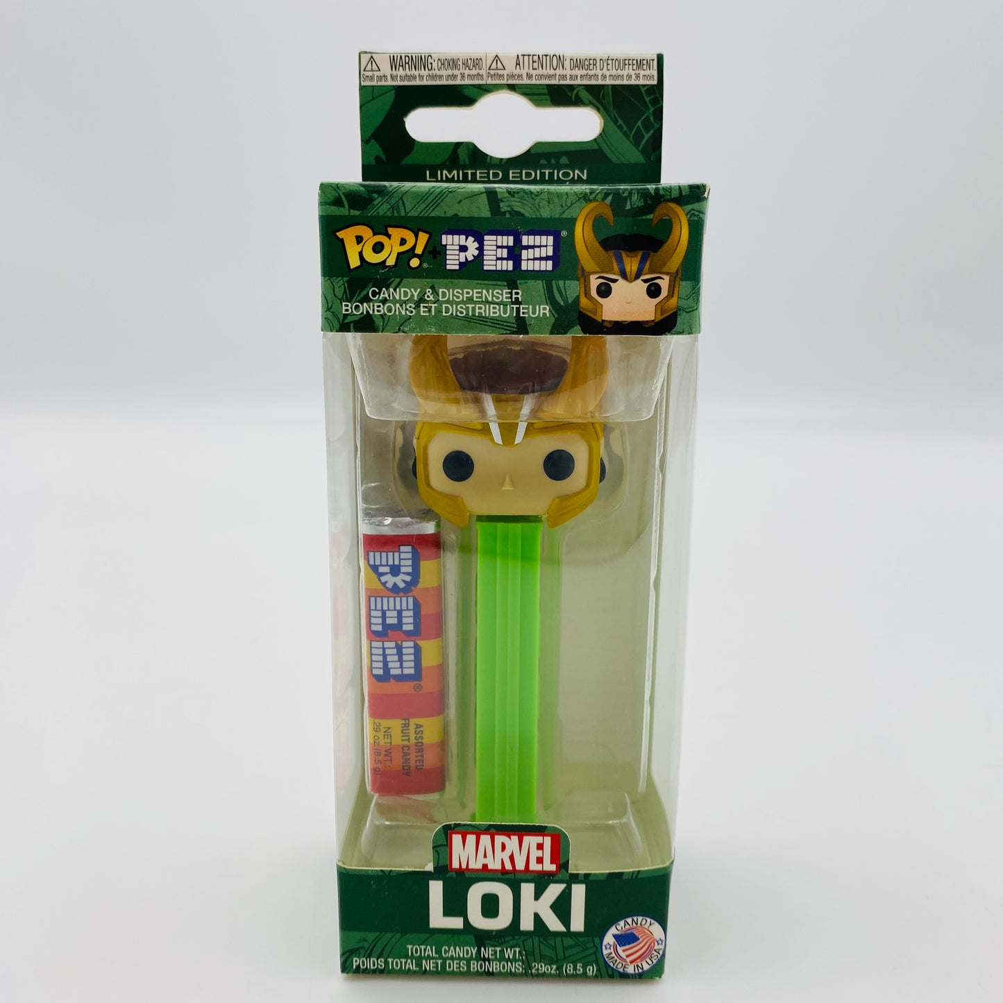 Marvel Thor Ragnarok Loki Pop! + PEZ dispenser (2018) boxed