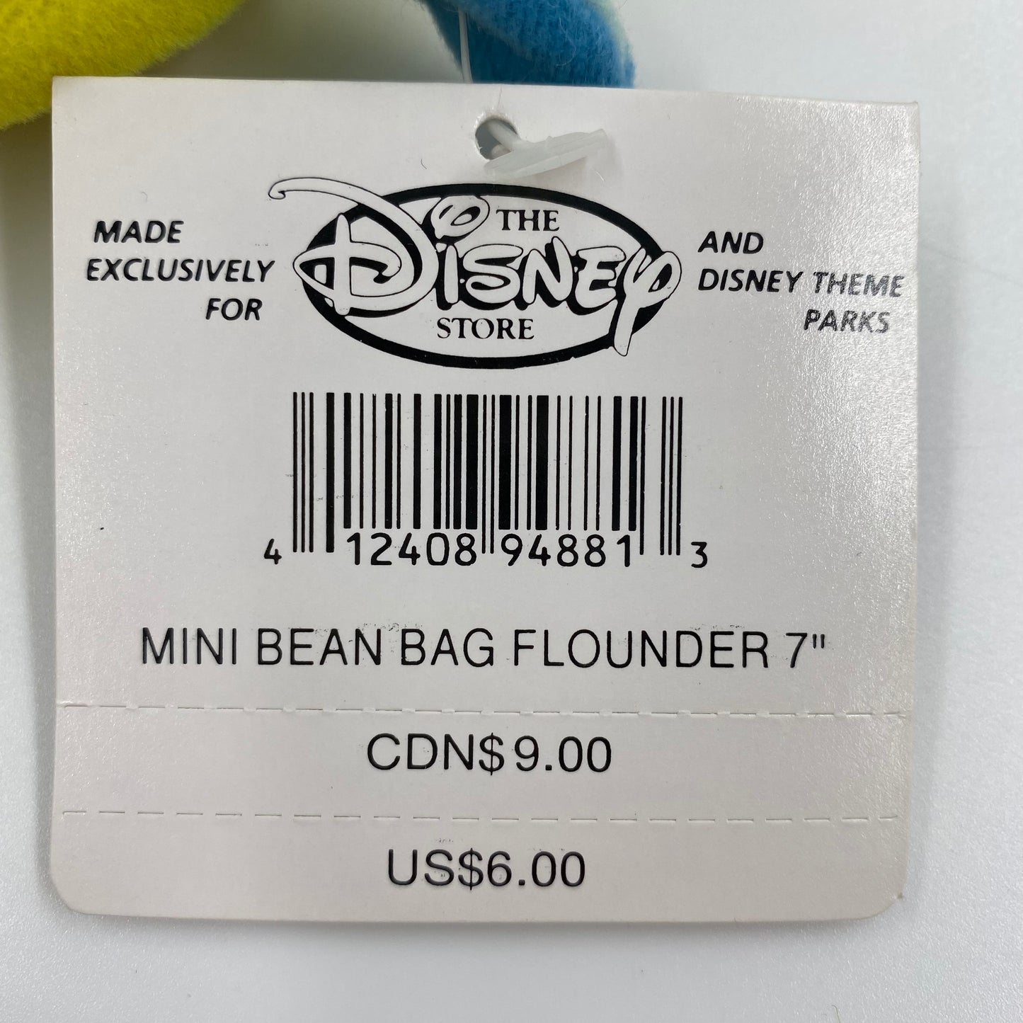 The Disney Store Little Mermaid Flounder mini bean bag plush