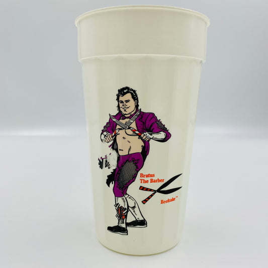 WWF Brutus “The Barber” Beefcake 32oz plastic cup (1989)