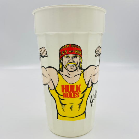 WWF Hulk Hogan plastic 32oz plastic cup (1989)