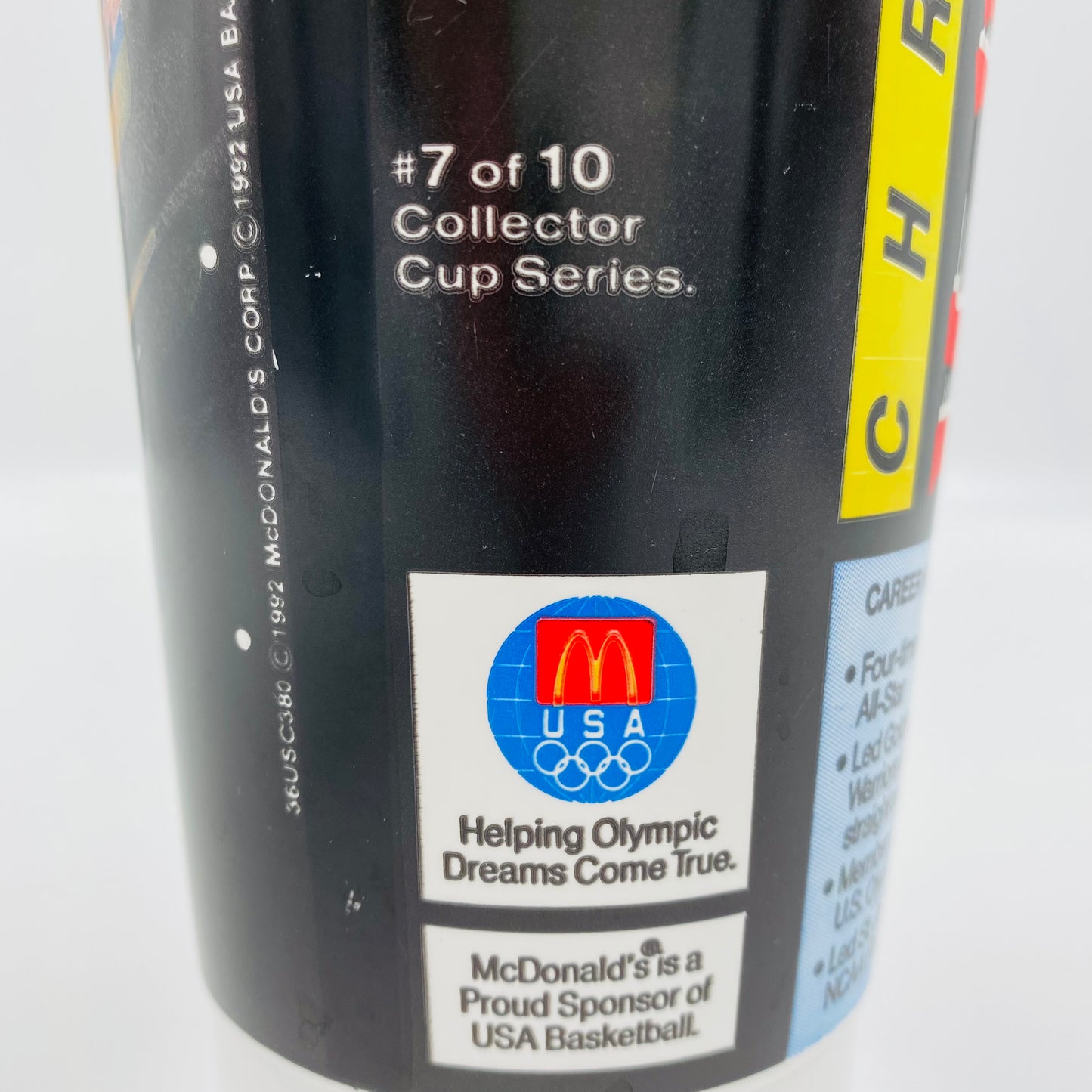 USA Basketball Dream Team Chris Mullin 32oz plastic cup (1992) McDonald's