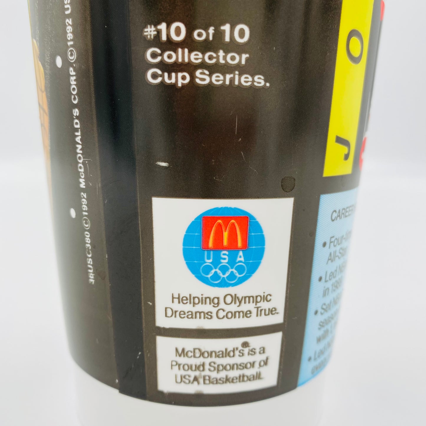 USA Basketball Dream Team John Stockton 32oz plastic cup (1992) McDonald's