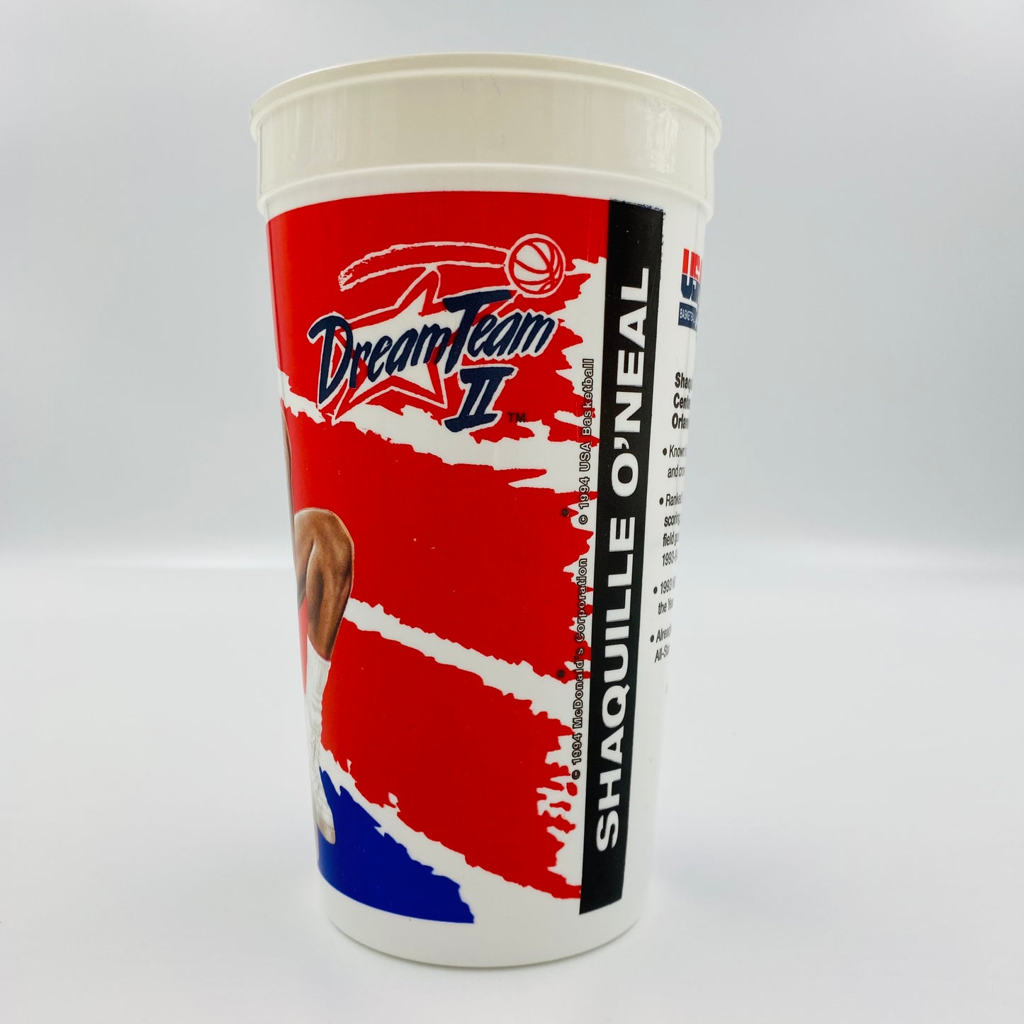 USA Basketball Dream Team II Shaquille “Shaq” O’Neal 32oz plastic cup (1994) McDonald's
