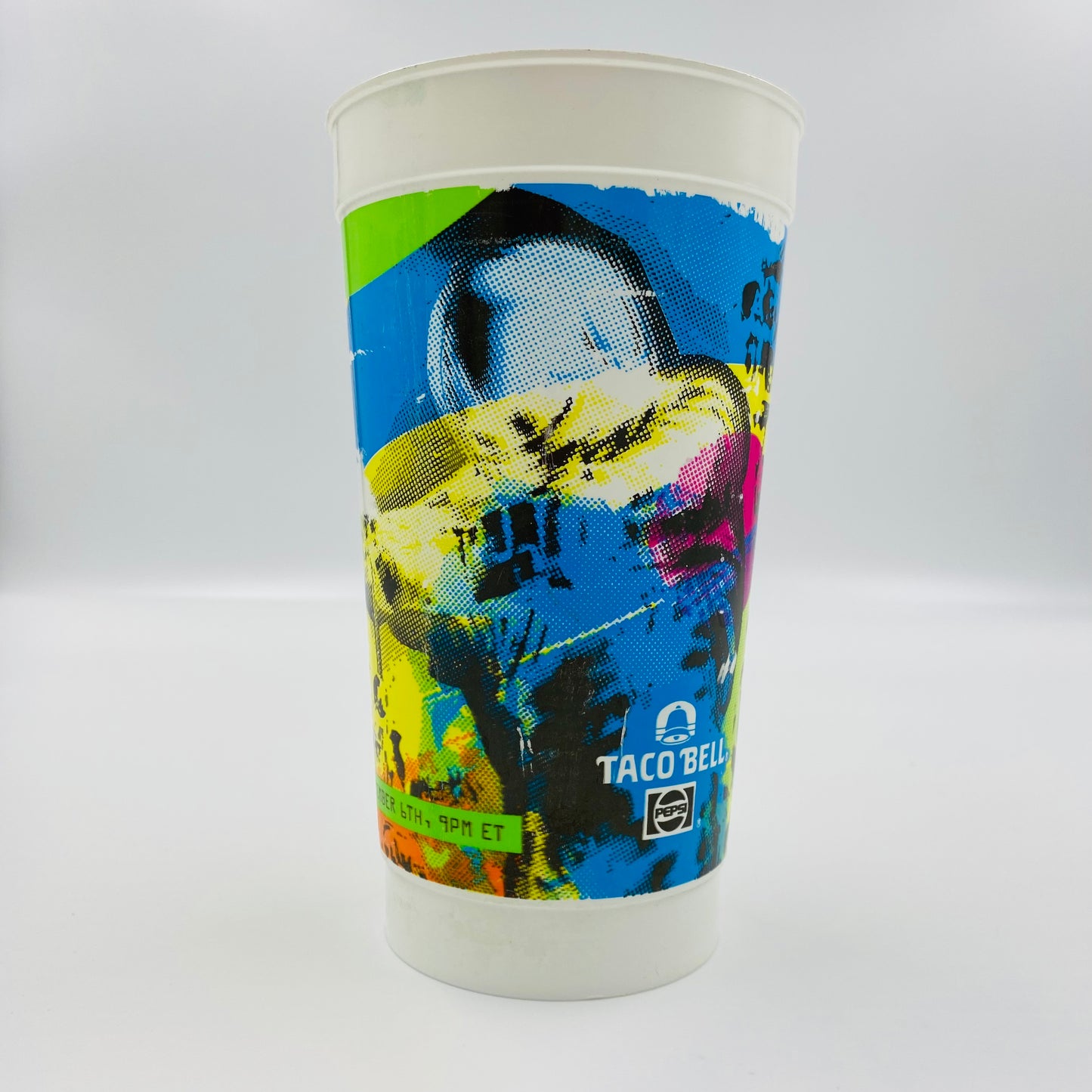 MTV VMA’s Video Music Awards blue/green/yellow 32oz plastic cup (1990) Taco Bell