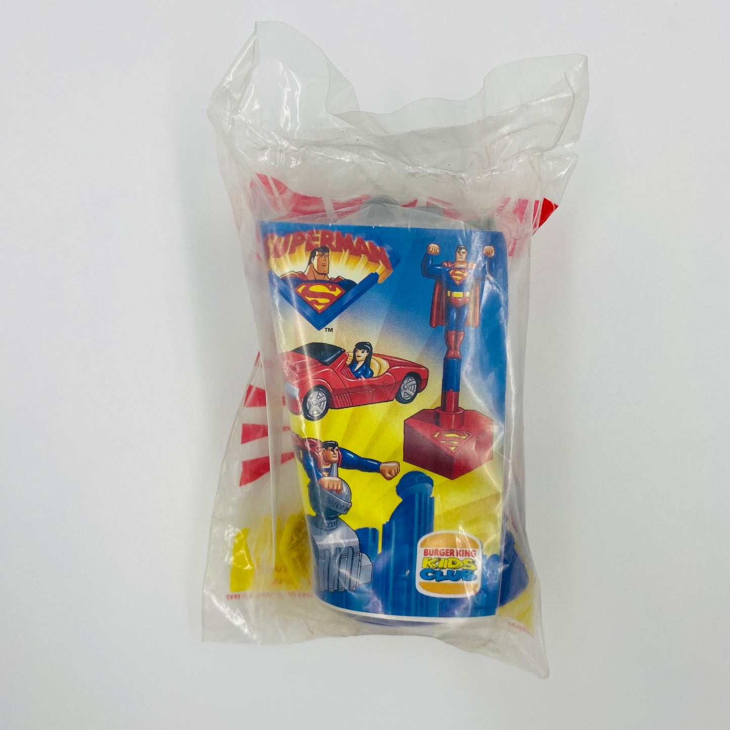 Superman The Animated Series Phone Booth Burger King Kids' Meals toy (1997) bagged