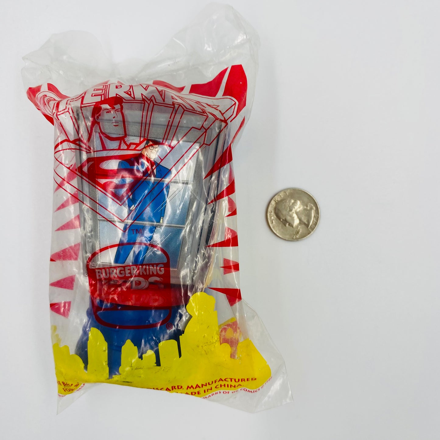Superman The Animated Series Phone Booth Burger King Kids' Meals toy (1997) bagged