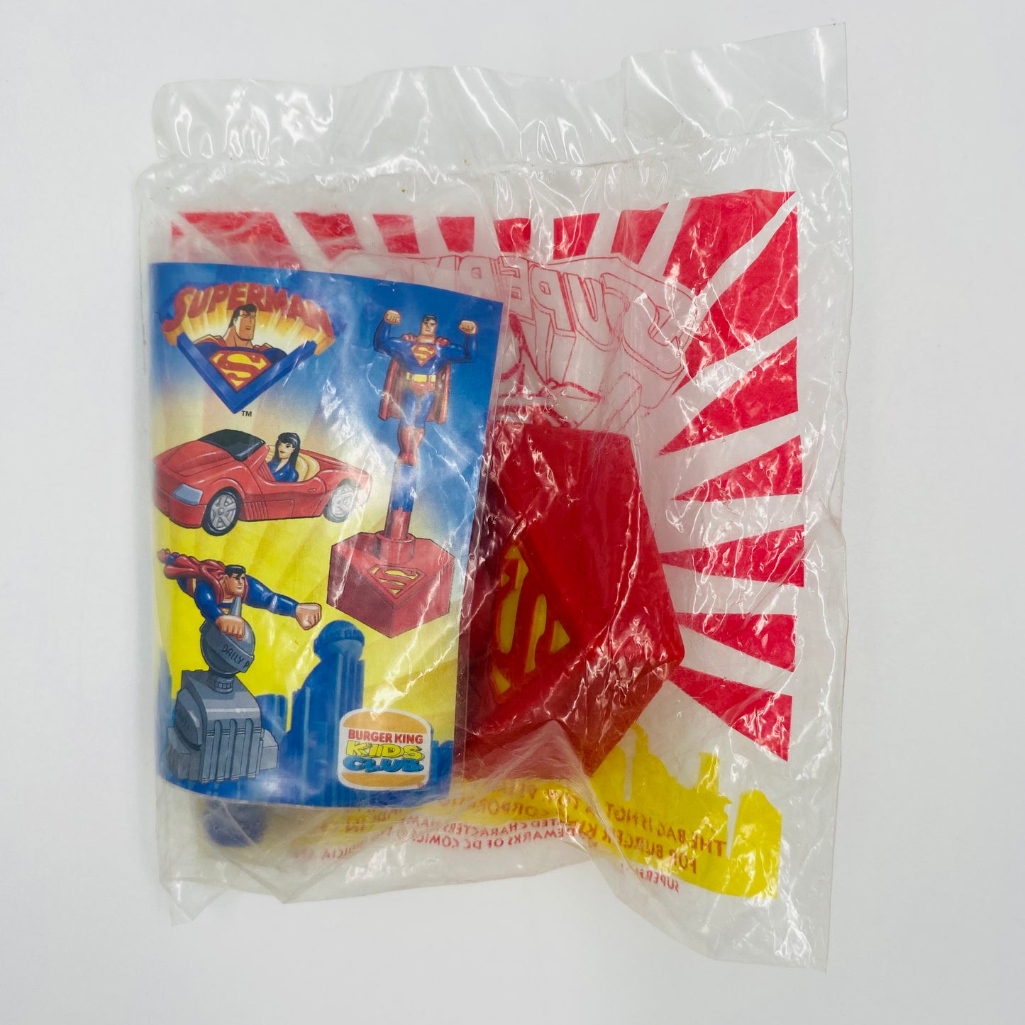 Superman The Animated Series spring loaded Superman Burger King Kids' Meals toy (1997) bagged