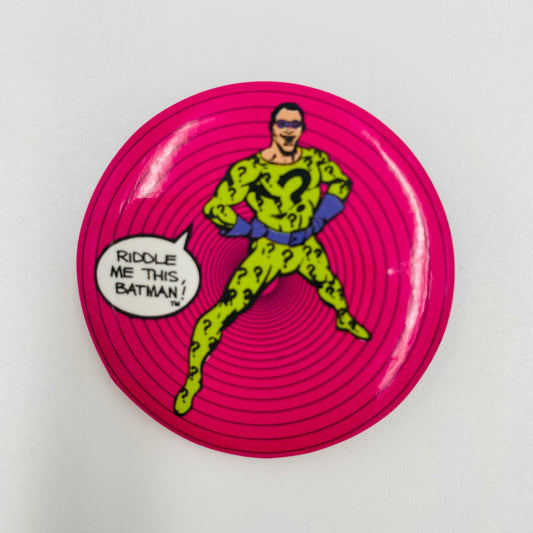 Riddler: “Riddle Me This, Batman!” pinback button (1982)