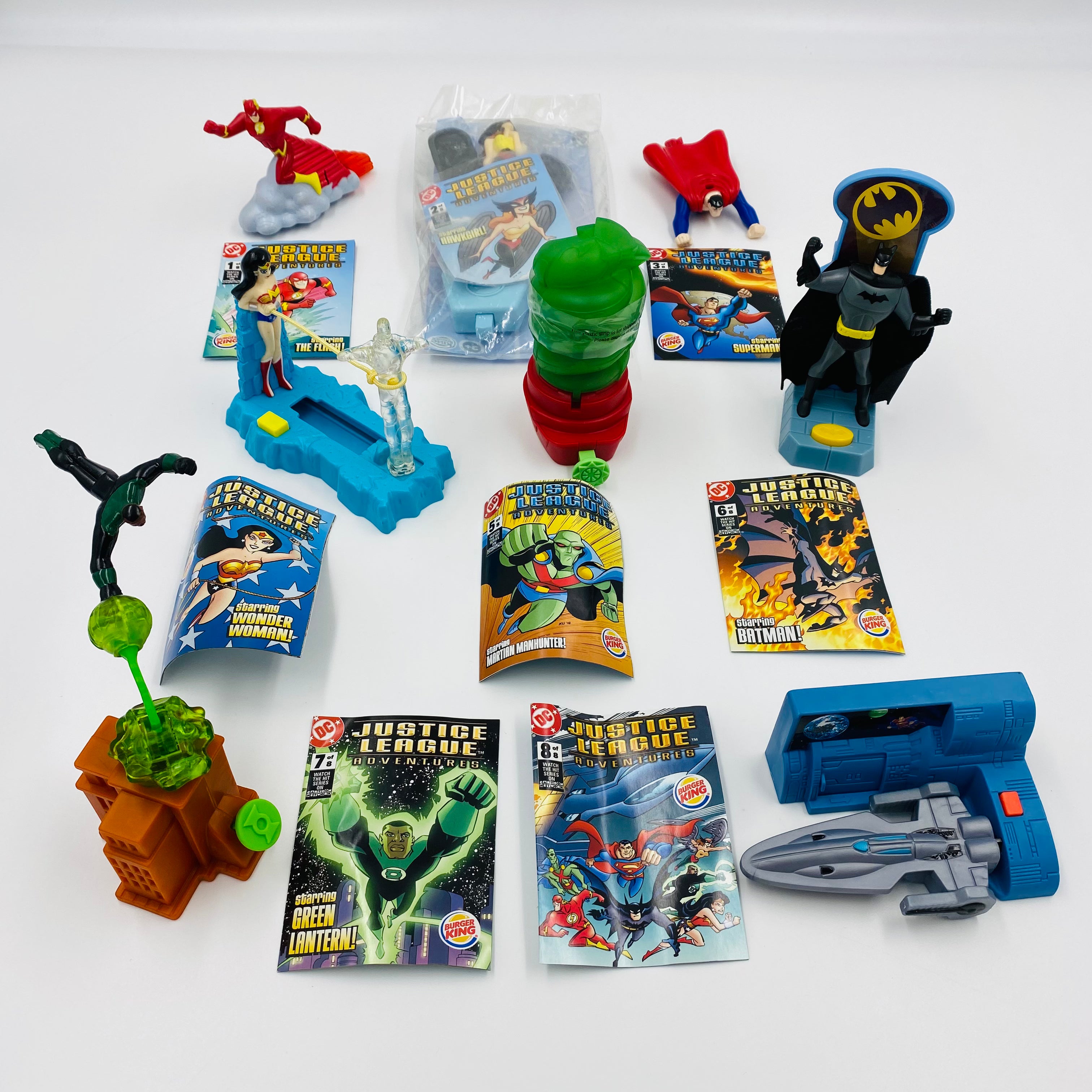 burger king kid meal spielzeug Justice League complete set of 8 Burger King Kids' Meals toys (2003) l