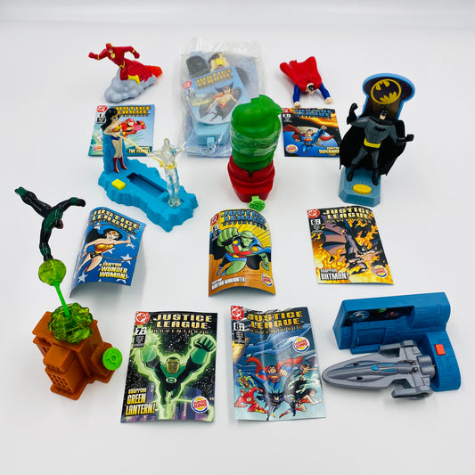 Justice League complete set of 8 Burger King Kids' Meals toys (2003) loose