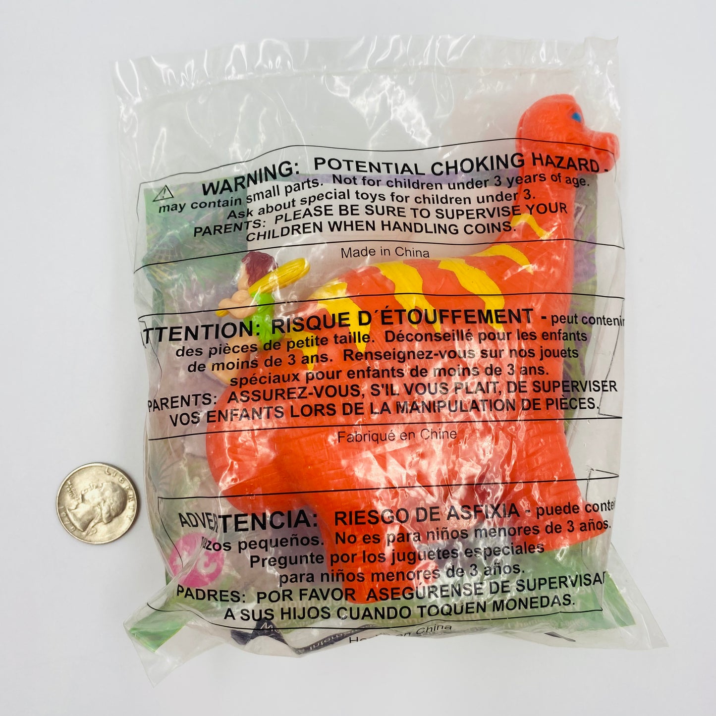 Playskool Club Cave dinosaur bank Wendy's Kids' Meal toy (2004) bagged