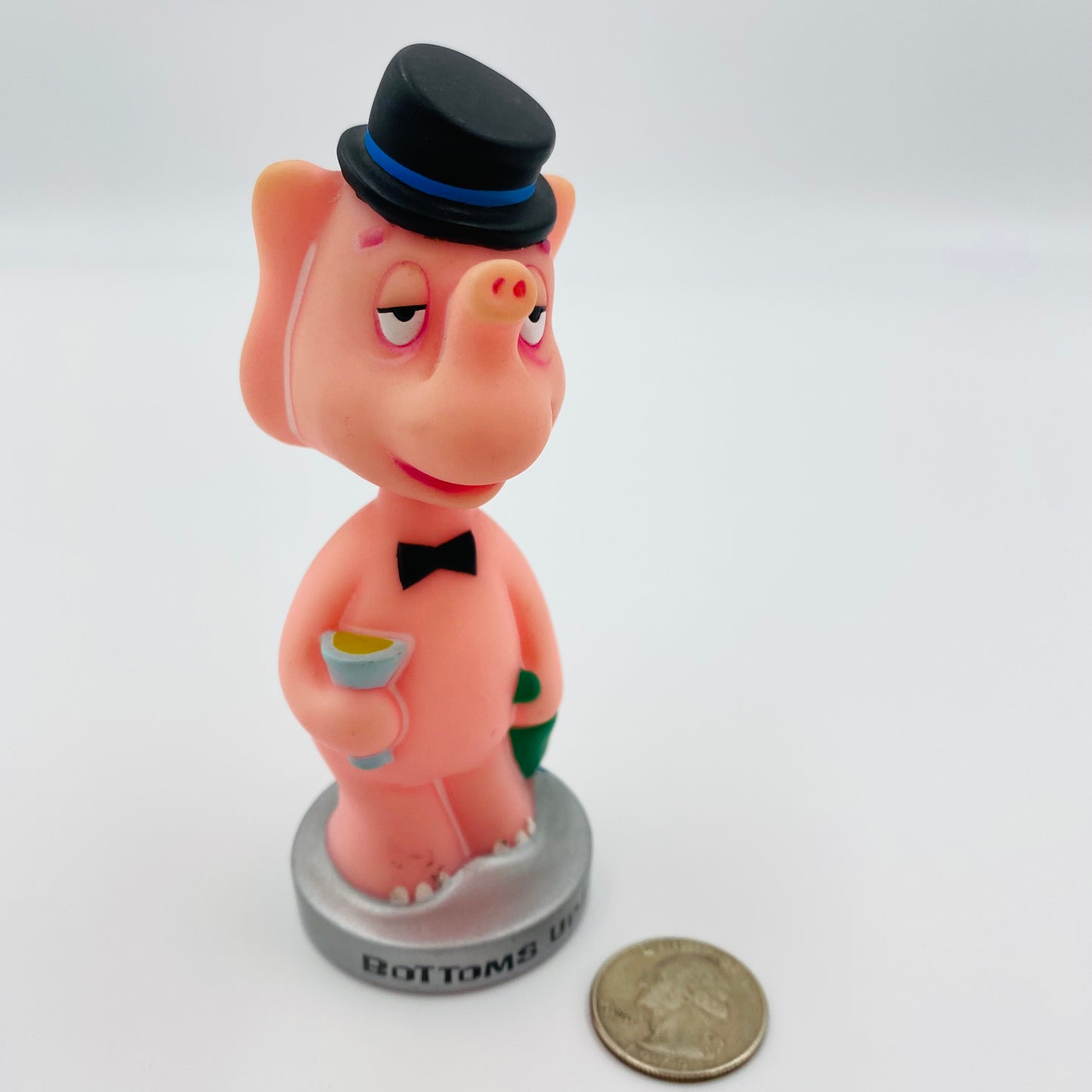 Wacky Wobbler Wacky Wisecracks “Bottoms Up!” Pink Elephant loose mini-bobblehead (2003) Funko