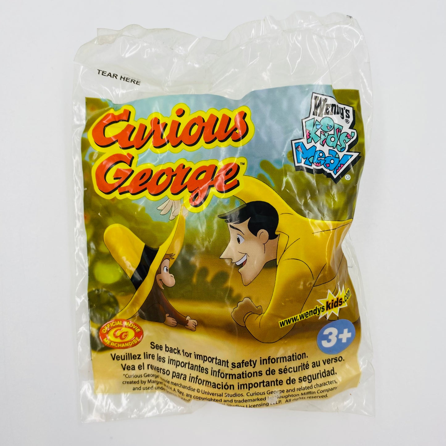 Curious George figure Wendy's Kids' Meal toy (2006) bagged
