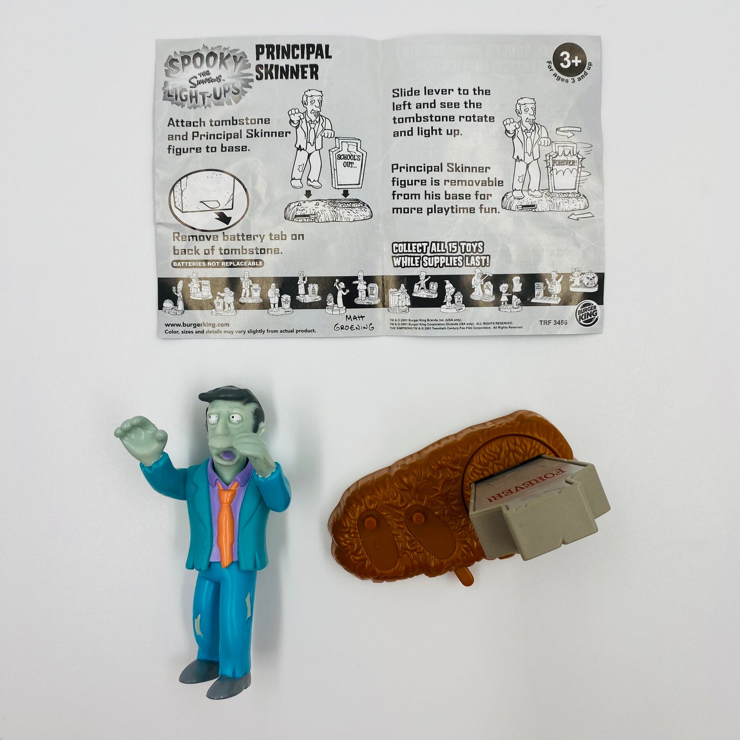 The Simpsons Spooky Light-Ups Principal Skinner Burger King Kids' Meals toy (2001) loose