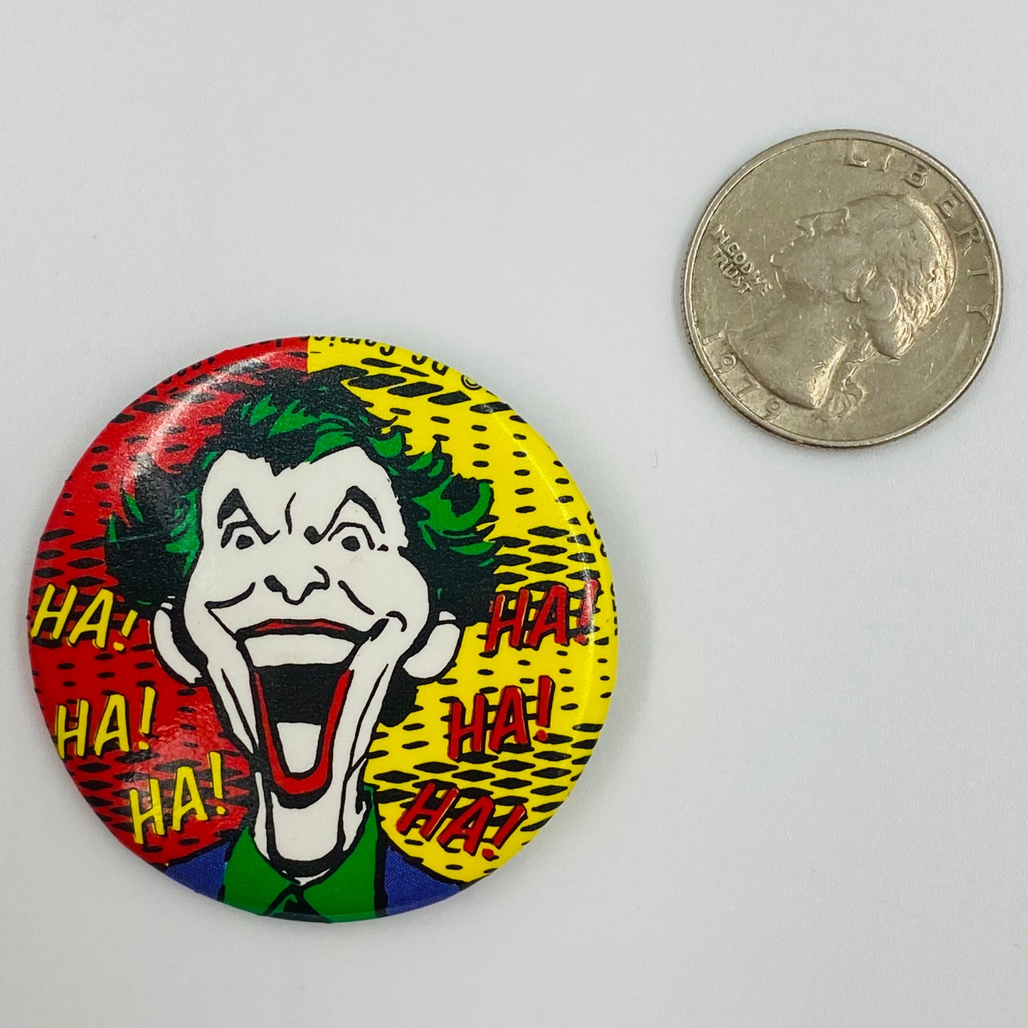 Joker: HA! HA HA! HA! HA! HA! pinback button (1989)