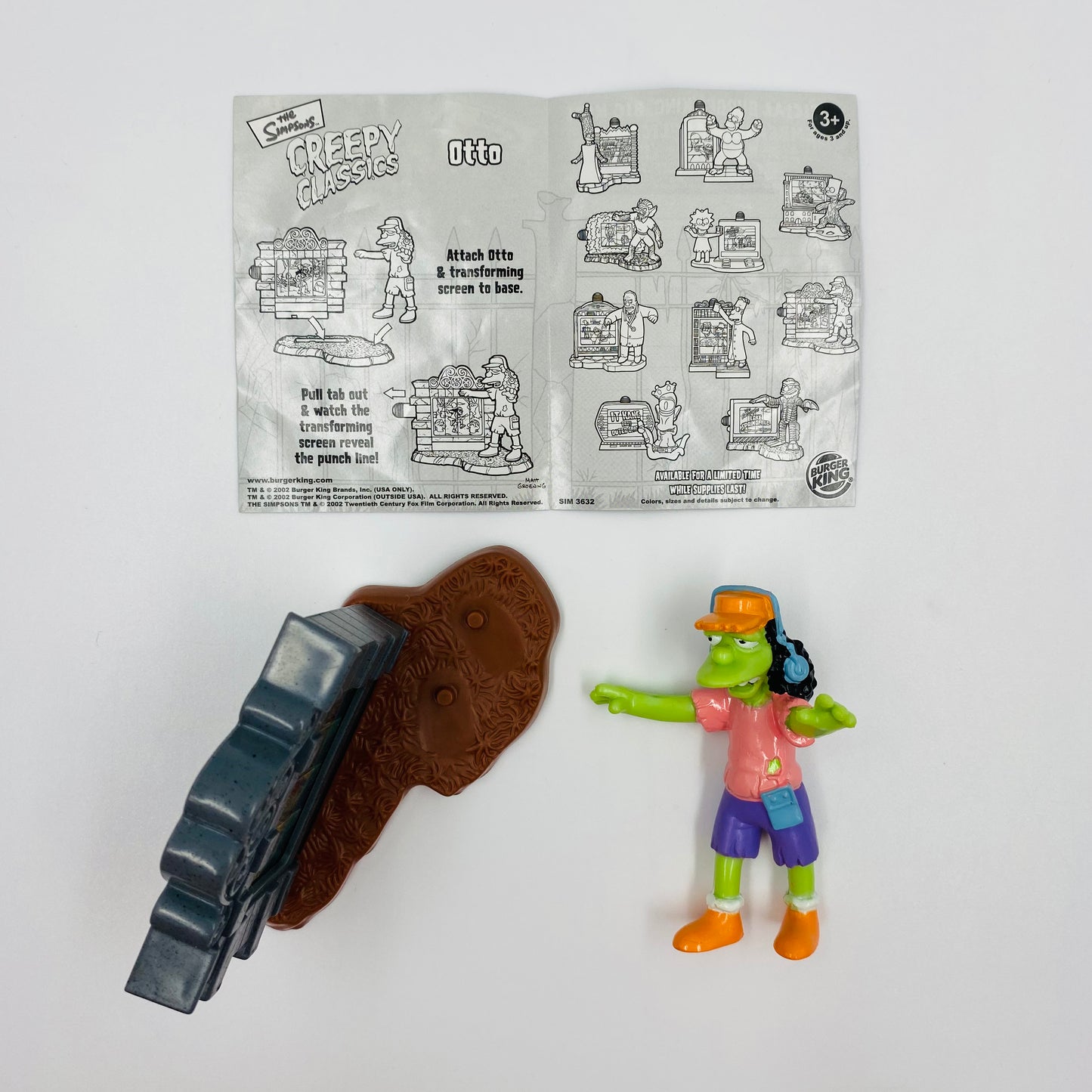 The Simpsons Creepy Classics Otto Burger King Kids' Meals toy (2002) loose