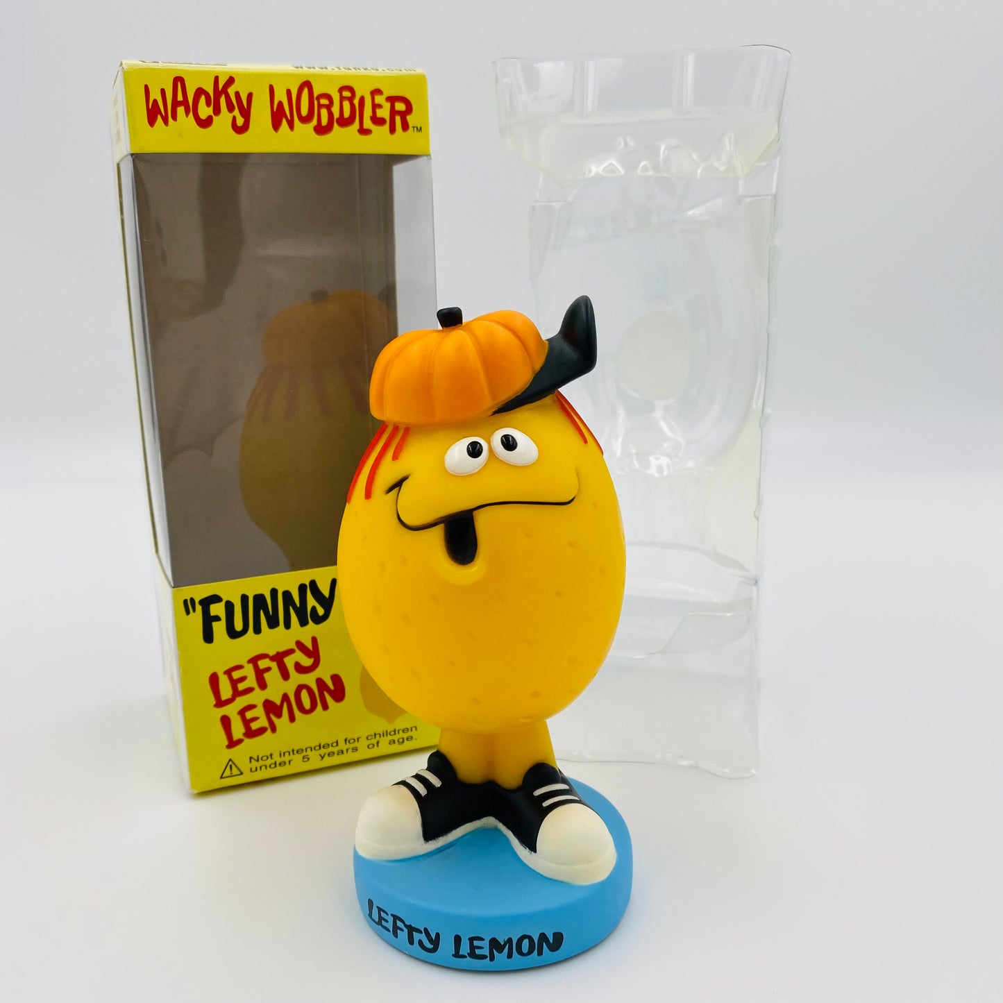 Wacky Wobbler “Funny Face” Lefty Lemon boxed 7" bobblehead (2002) Funko