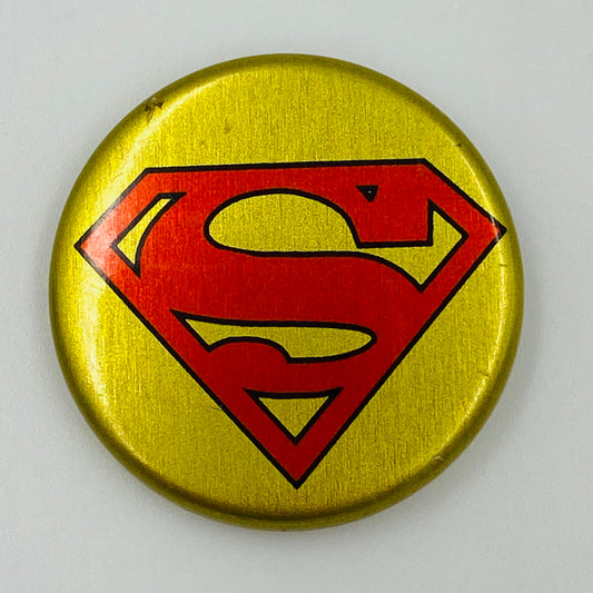 Superman Symbol gold background pinback button (2003)