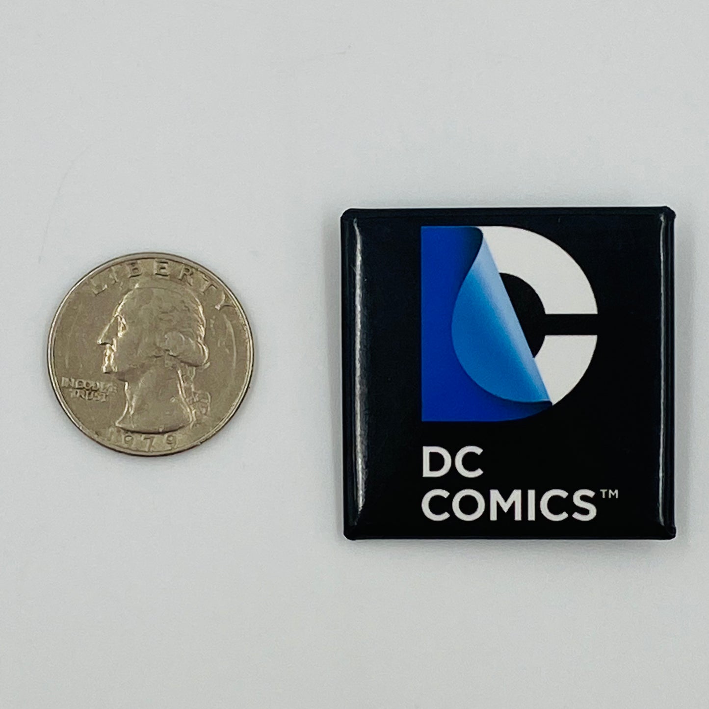 DC Comics 2012-2016 Logo square promo pinback button (2012)