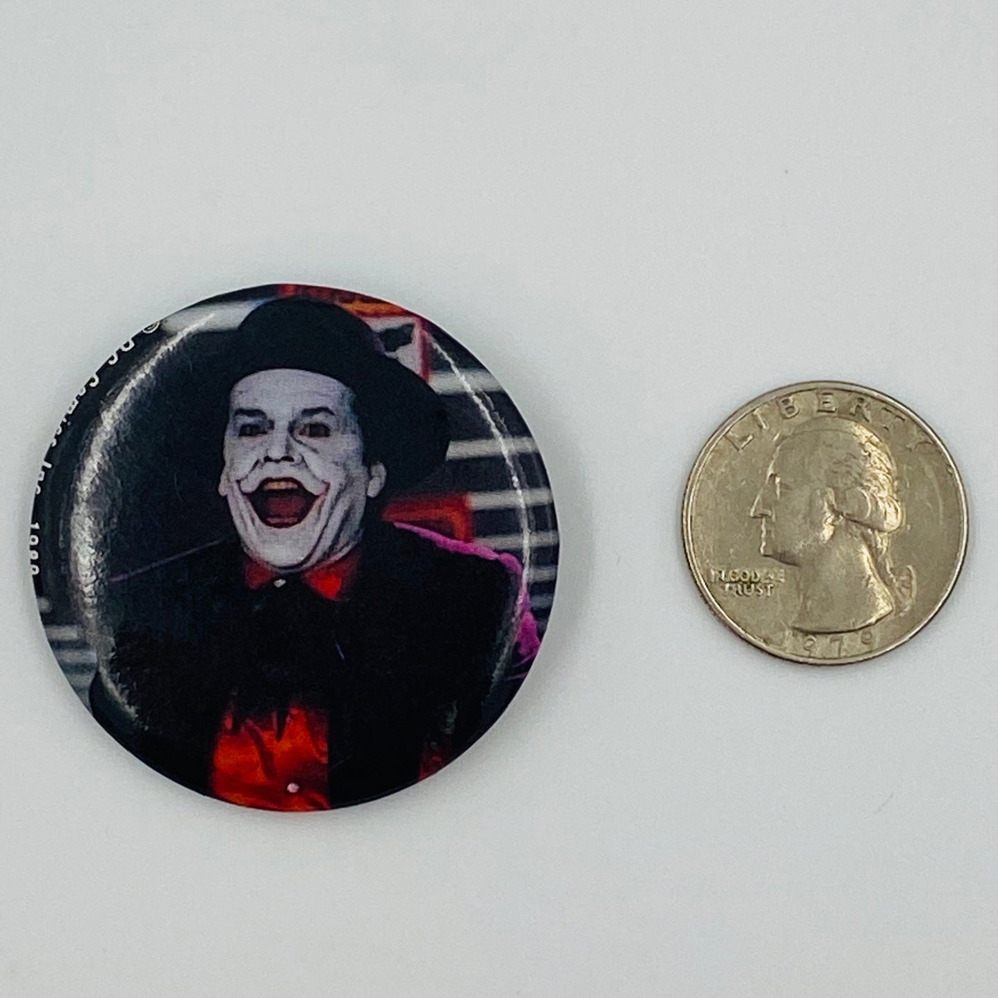 Batman '89 Laughing Joker pinback button (1989)