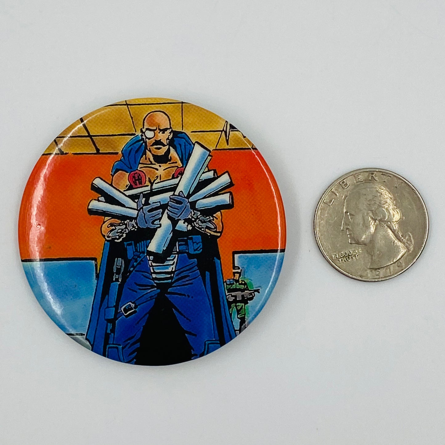 G.I. Joe Dr. Mindbender Blueprints pinback button (1987) Hasbro