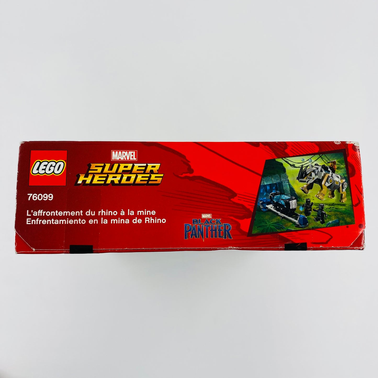 LEGO Marvel Super Heroes Black Panther Rhino Face-off by the Mine boxed set (2018) 76099