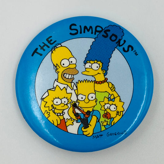 The Simpsons Slingshot Family Portrait pinback button (1989)