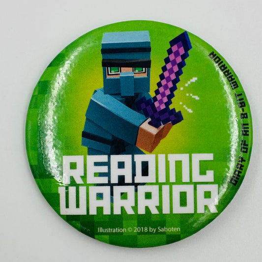 Minecraft Reading Warrior pinback button (2018)