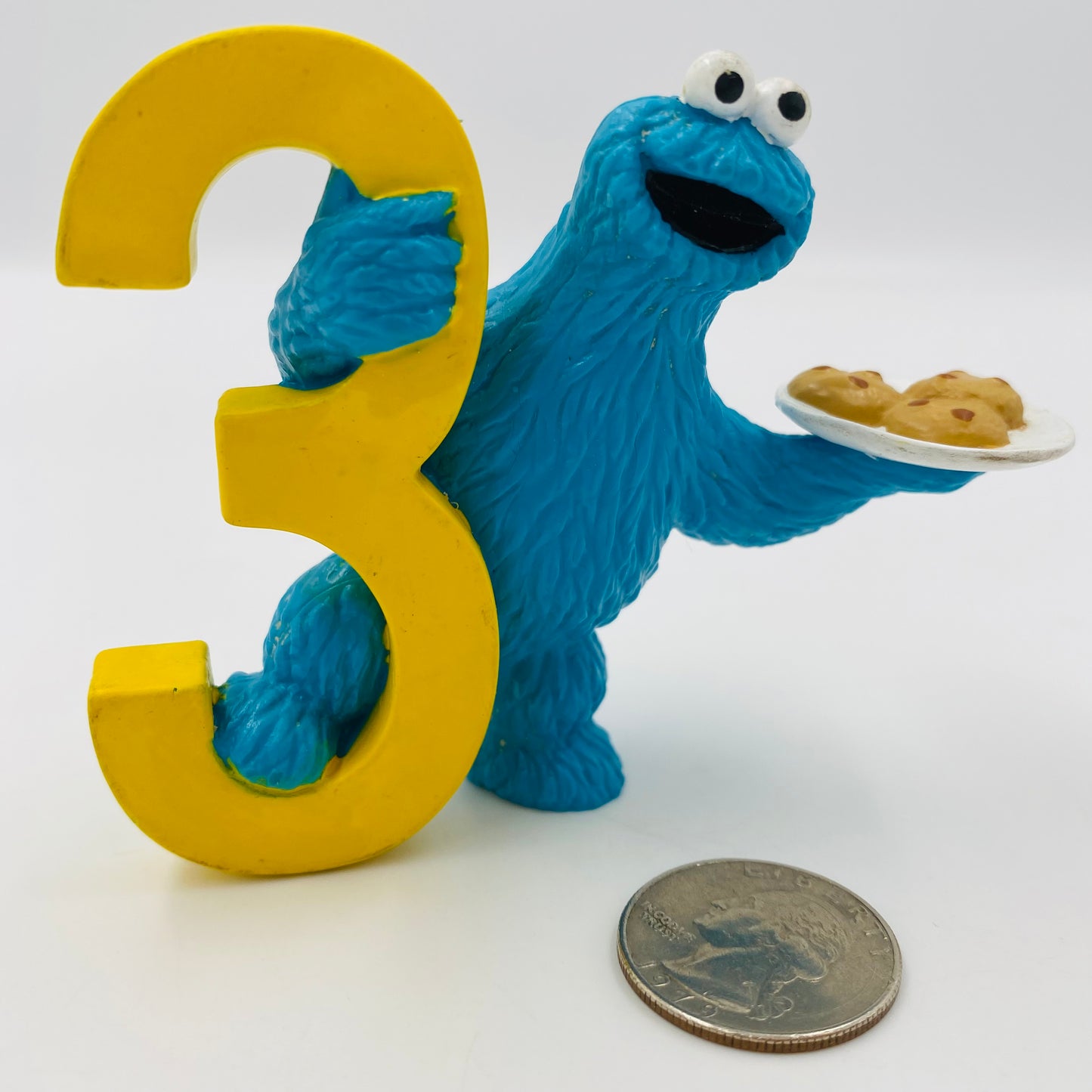 Sesame Street: Number 3 Cookie Monster loose figurine Applause
