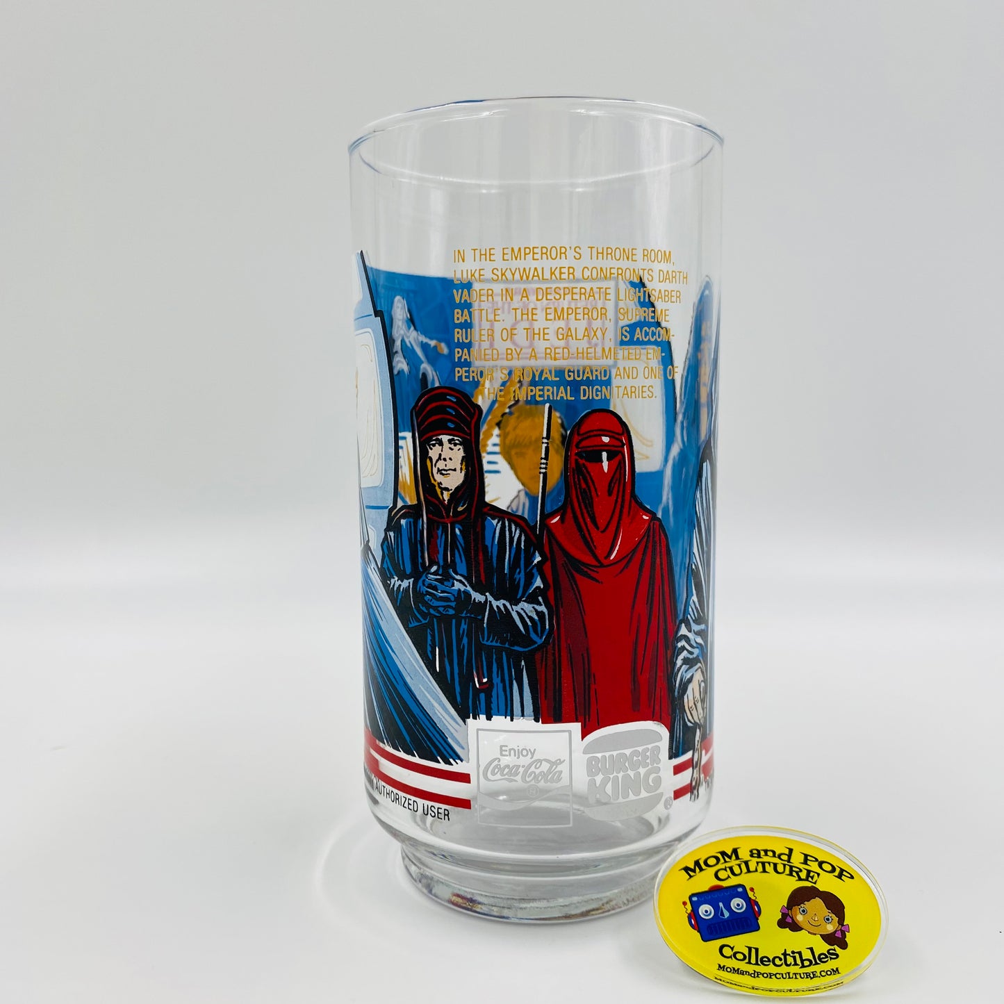 Burger King Coca-Cola Return of the Jedi Luke VS Vader 10oz glass (1983)