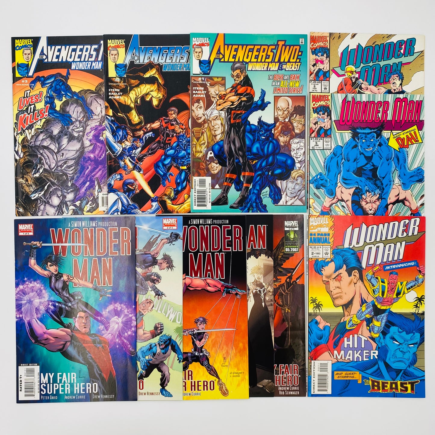 Wonder Man & Beast Fun Pack: Avengers Two Wonder Man and the Beast #1-3 (2000) Wonder Man #5-6 (1992) Wonder Man Annual #2 (1993) Wonder Man My Fair Super Hero #1-5 (2007) Marvel