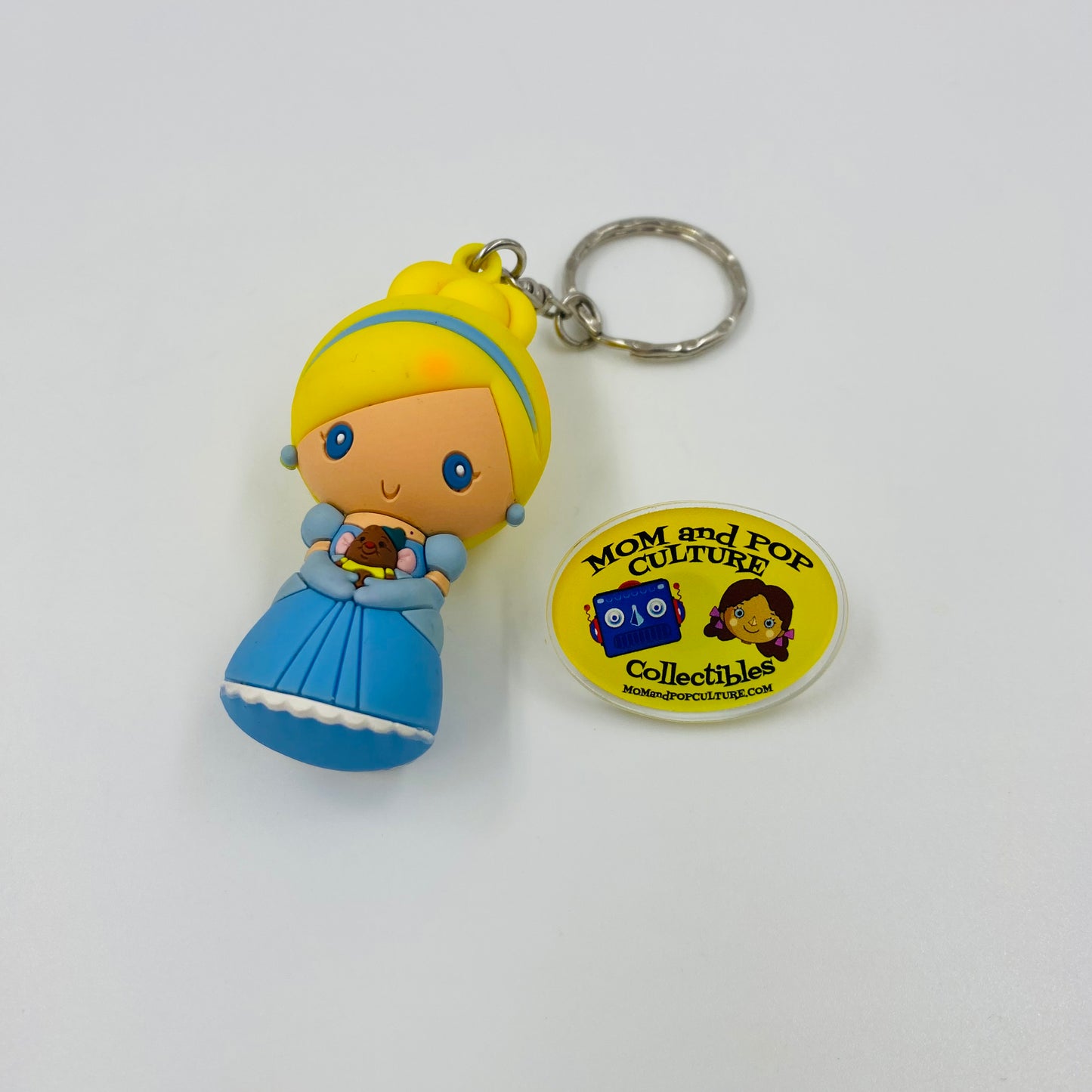 Disney Princess Figural Bag Clip Cinderella and Gus 3” keychain