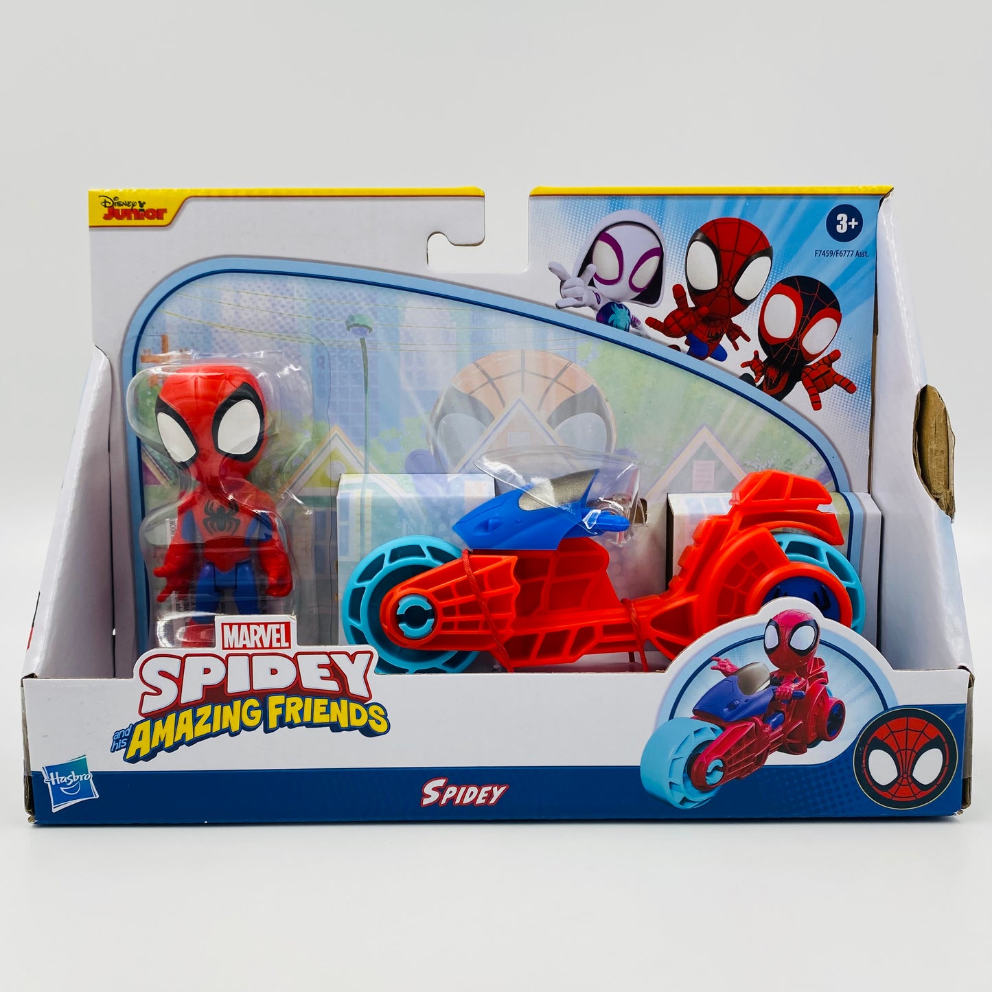 Spidey and his Amazing Friends Spidey and Spidey Cycle carded 4” action figure and vehicle (2022) Hasbro