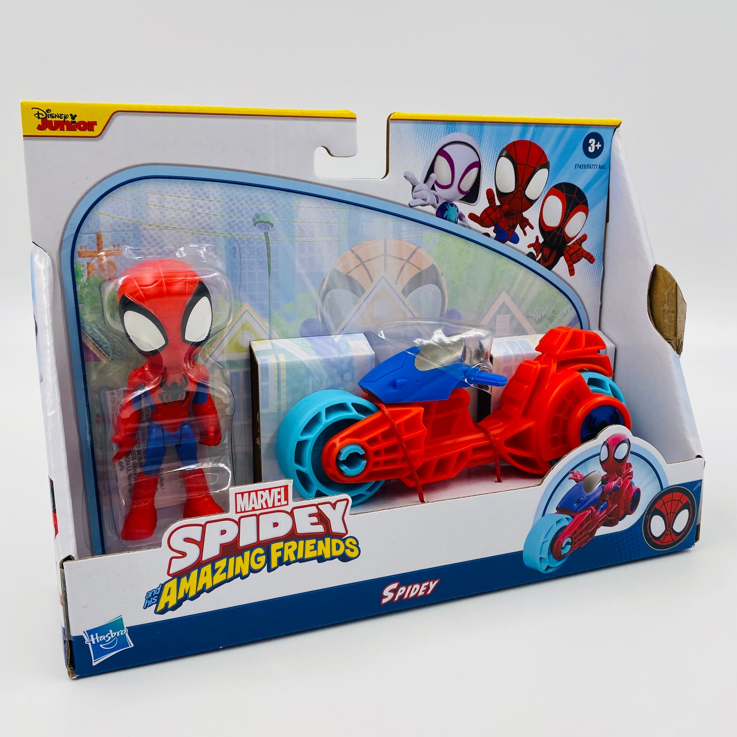 Spidey and his Amazing Friends Spidey and Spidey Cycle carded 4” action figure and vehicle (2022) Hasbro