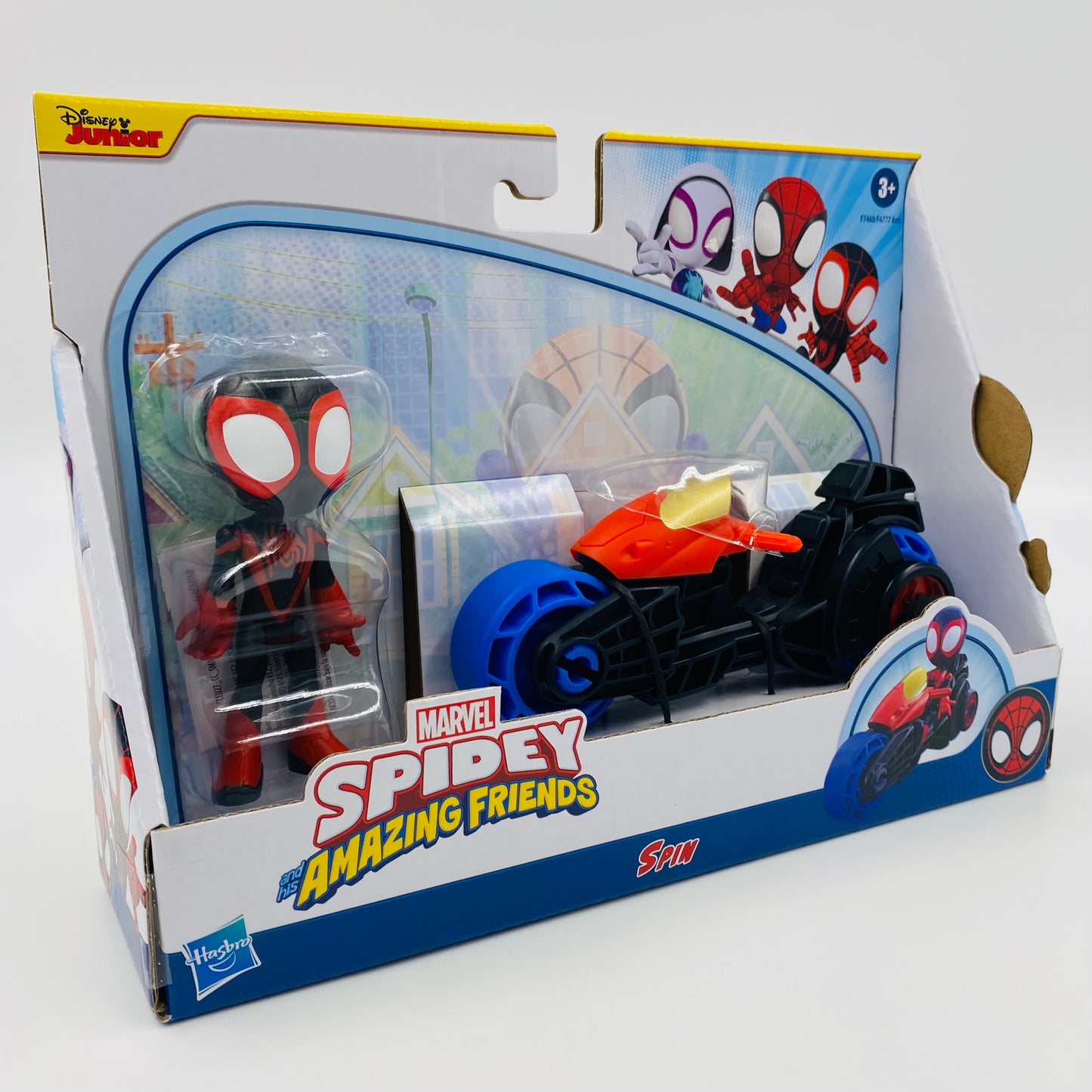 Spidey and his Amazing Friends Spin and Spin Cycle carded 4” action figure and vehicle (2022) Hasbro