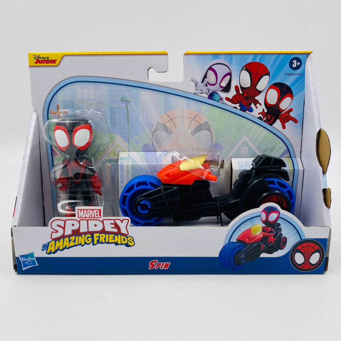 Spidey and his Amazing Friends Spin and Spin Cycle carded 4” action figure and vehicle (2022) Hasbro