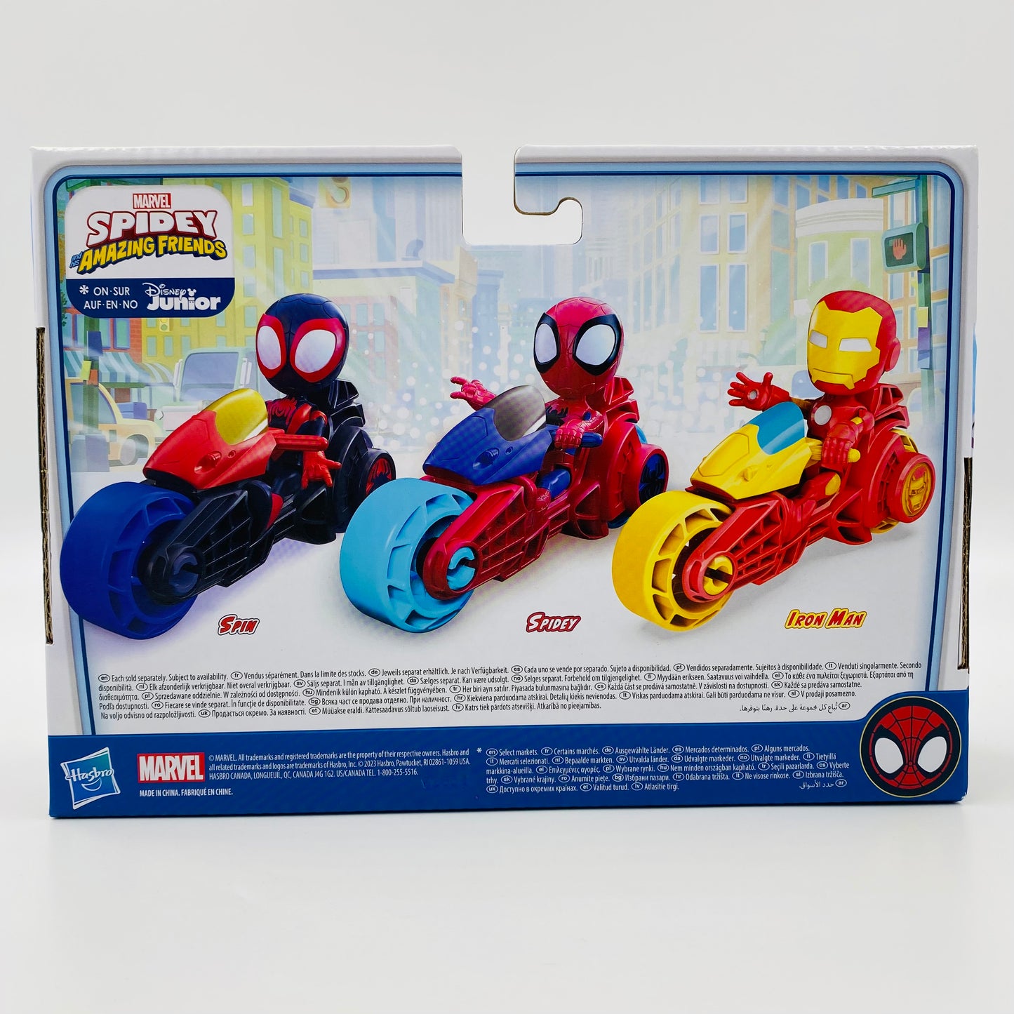 Spidey and his Amazing Friends Spin and Spin Cycle carded 4” action figure and vehicle (2022) Hasbro