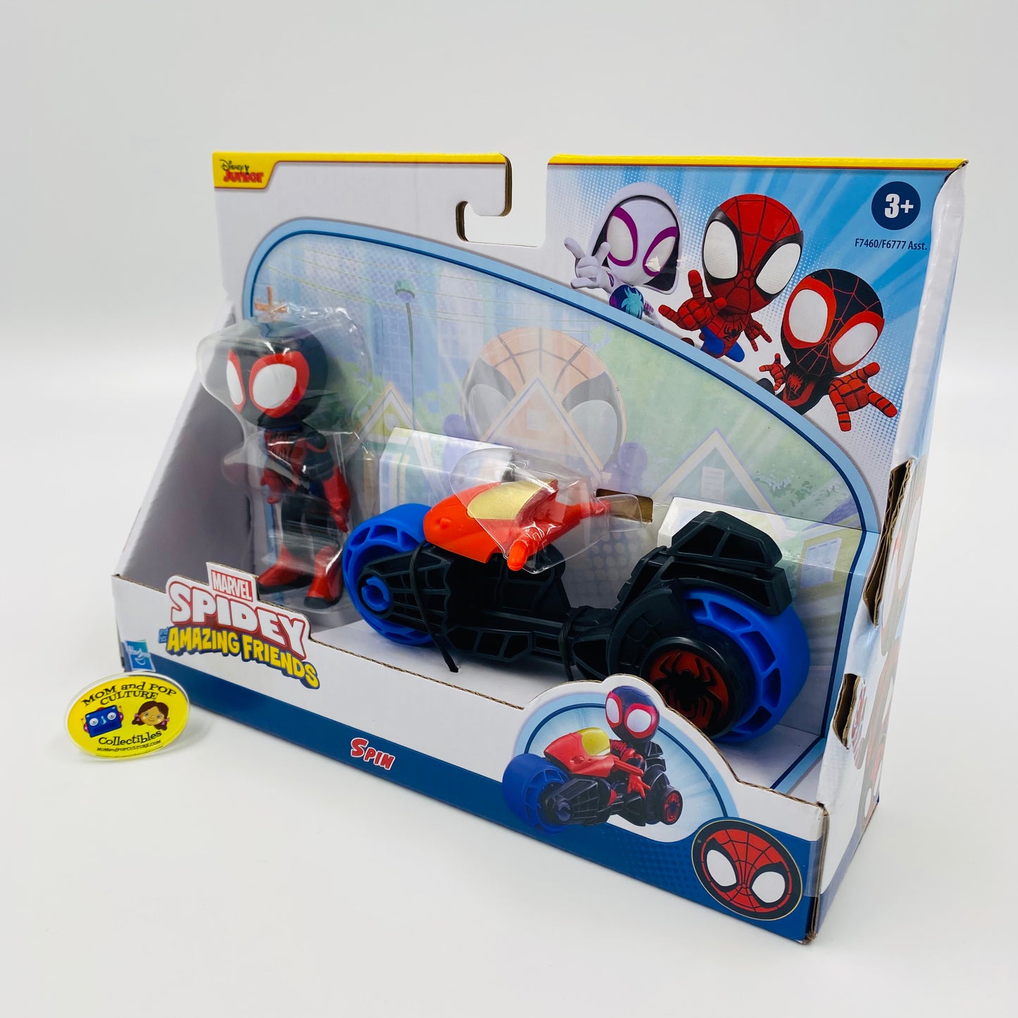 Spidey and his Amazing Friends Spin and Spin Cycle carded 4” action figure and vehicle (2022) Hasbro