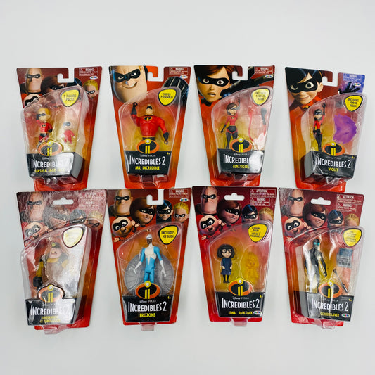 The Incredibles 2 set of 8 carded 4” action figures (2018) Jakks Pacific