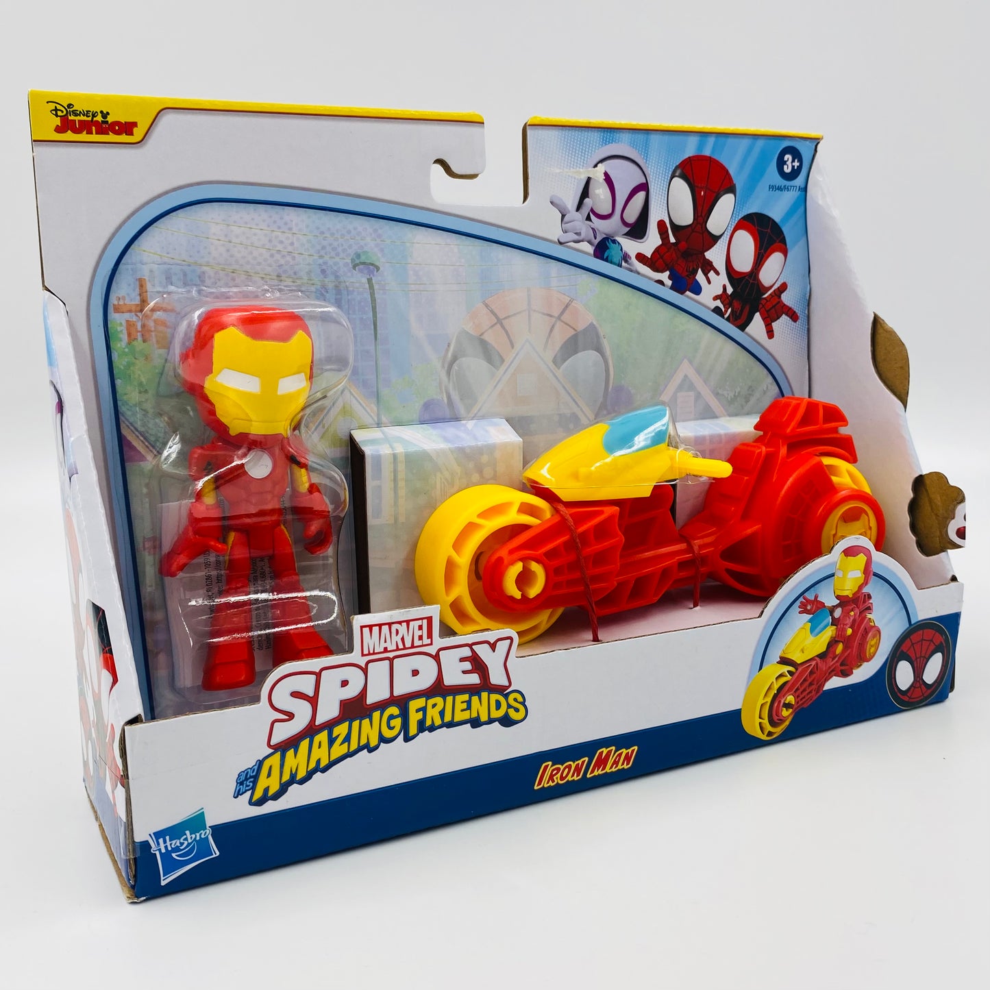 Spidey and his Amazing Friends Iron Man and Iron Cycle carded 4” action figure and vehicle (2022) Hasbro