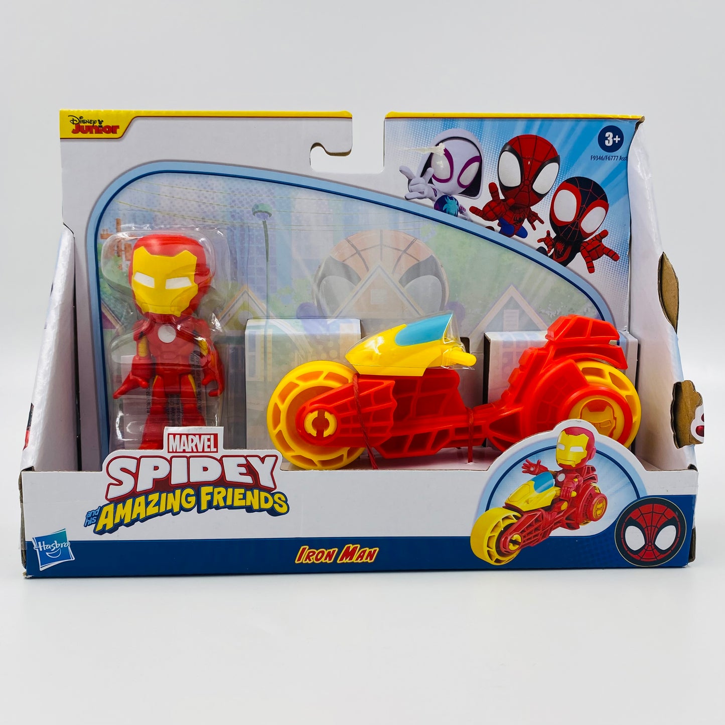 Spidey and his Amazing Friends Iron Man and Iron Cycle carded 4” action figure and vehicle (2022) Hasbro