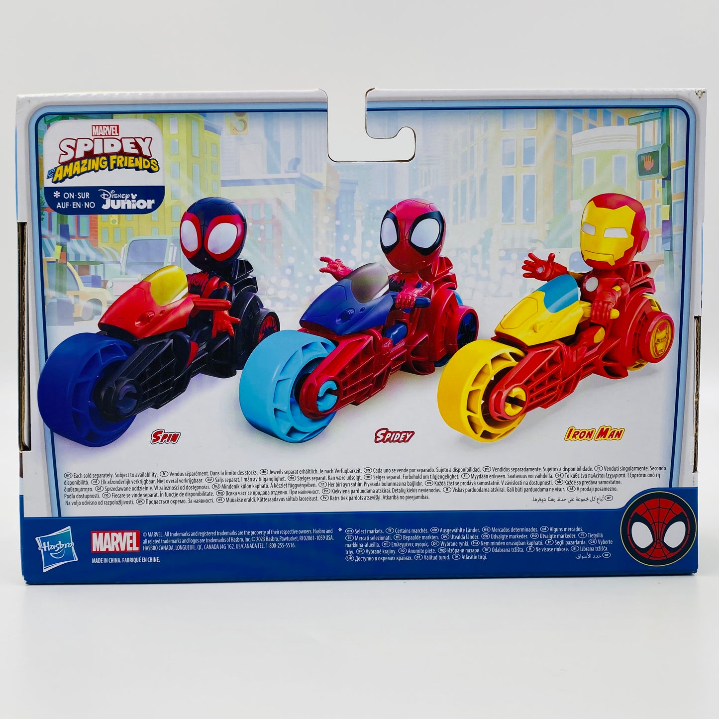 Spidey and his Amazing Friends Iron Man and Iron Cycle carded 4” action figure and vehicle (2022) Hasbro