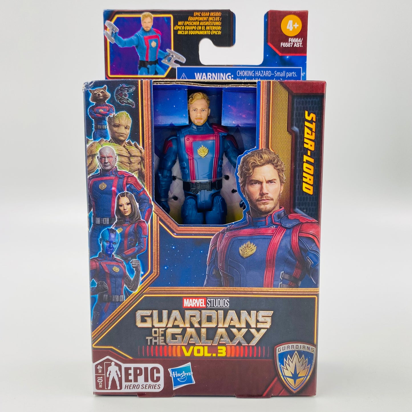Marvel Epic Hero Series Guardians of the Galaxy Vol. 3 Star-Lord boxed 4” action figure (2023) Hasbro
