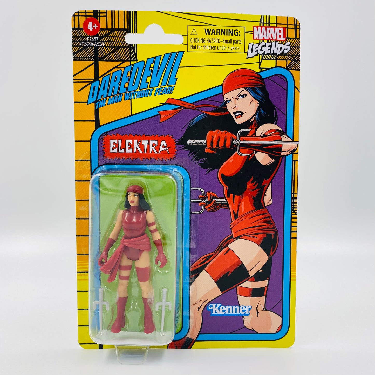 Marvel Legends Retro Elektra carded 3.75” action figure (2021) Kenner (Hasbro)